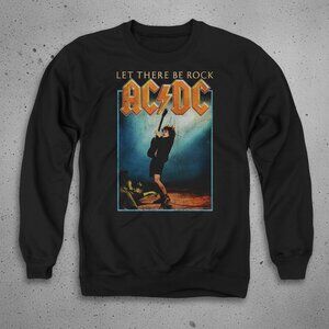 Let There Be Rock Classic Hard Rock Concert Vintage Graphic Sweatshirt Black